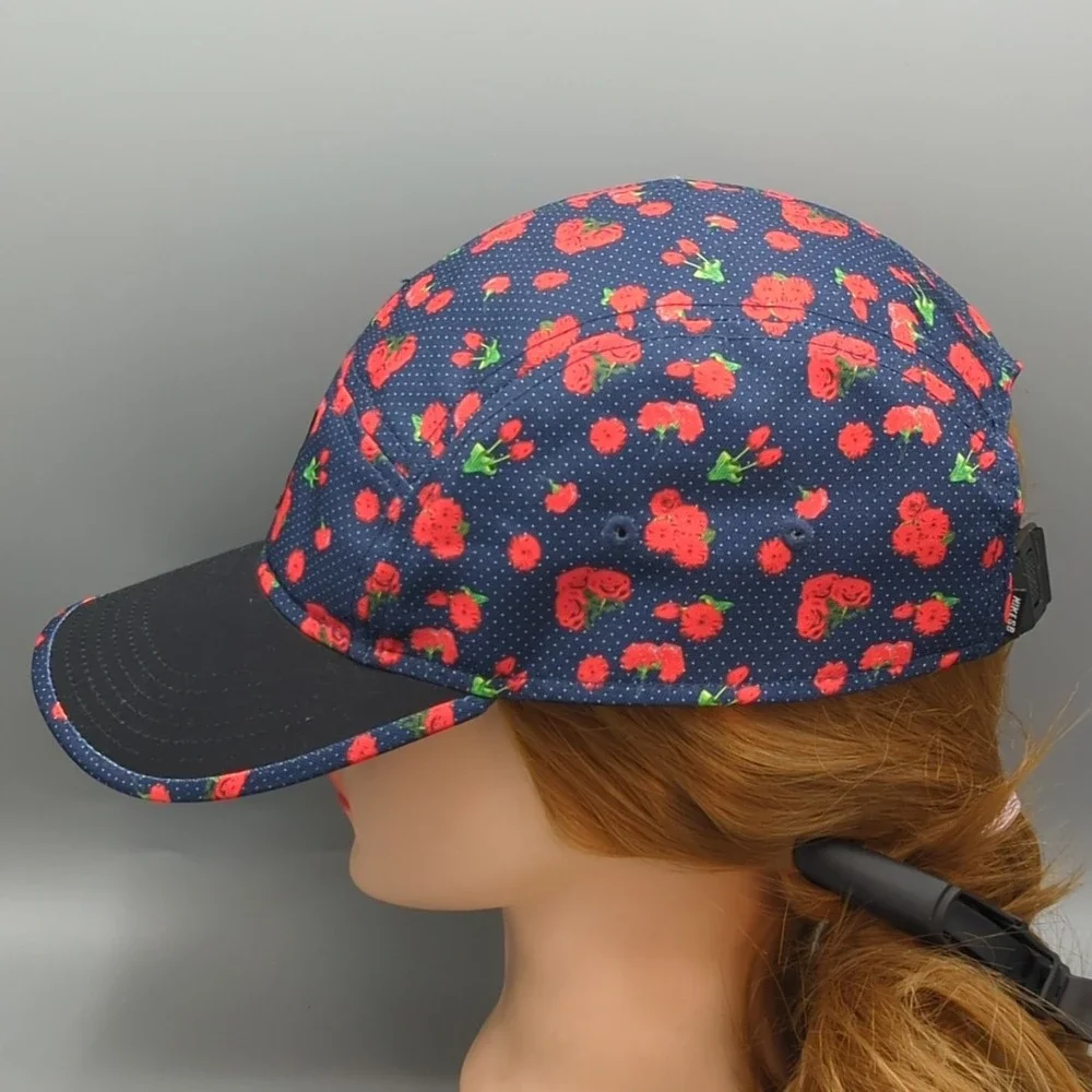 Nike SB 5 Panel Hat Cap OSFM Skateboarding Roses Floral Strapback All Over Print